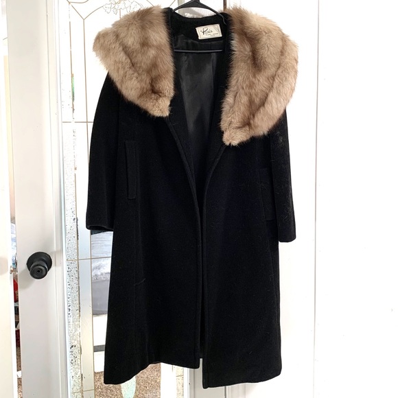 Vintage Jackets & Blazers - Paris Vintage 60's Wool Blue Fox Fur Coat